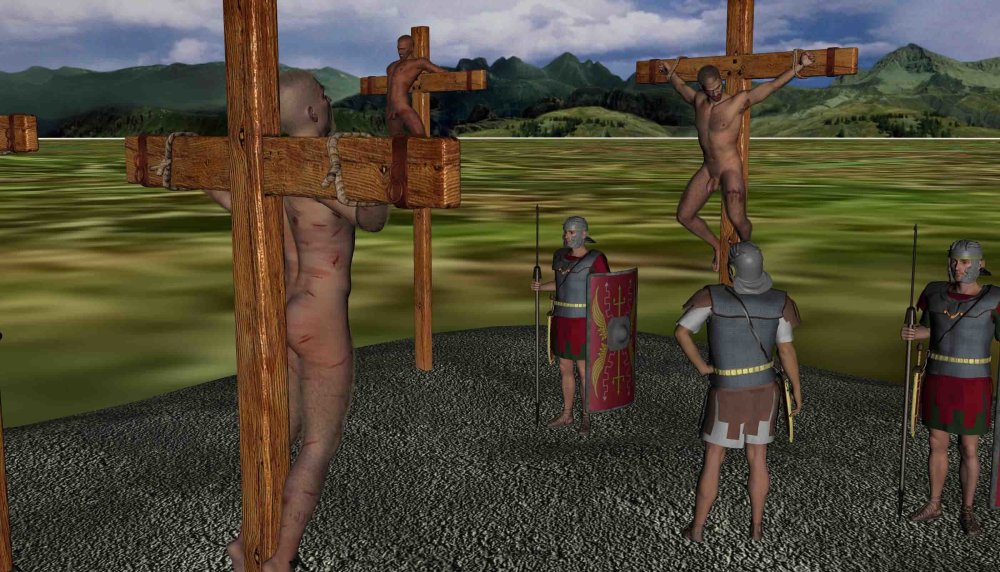 Crucifixion in Rome of Naked People