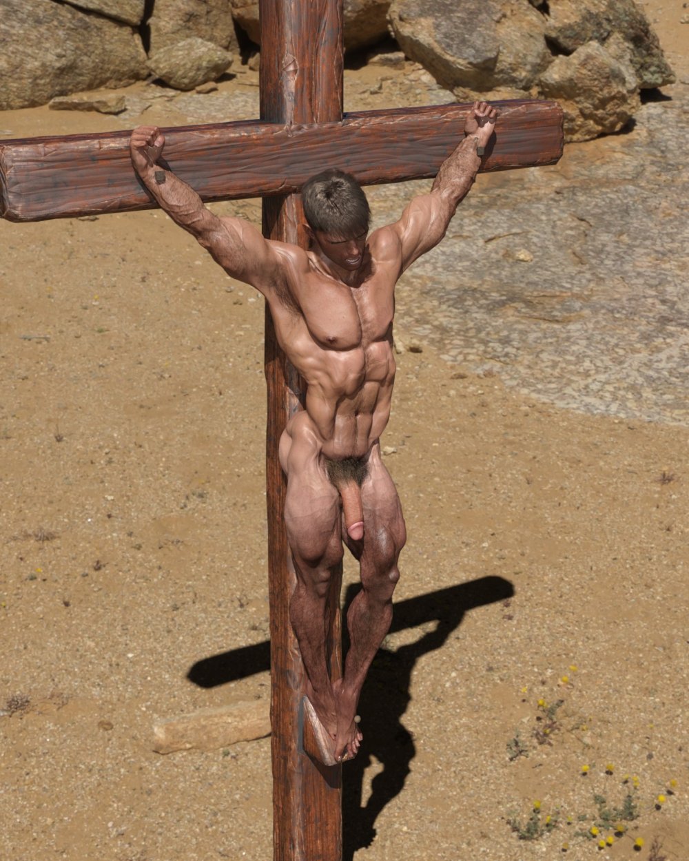 Crucifixion in Rome of Naked People