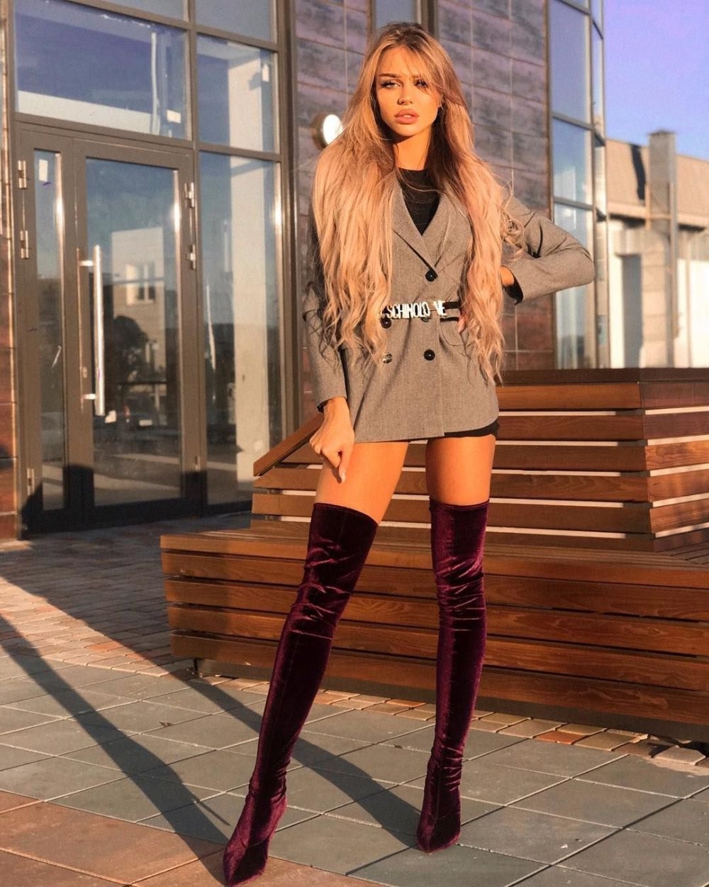 Lika Andreeva in boots