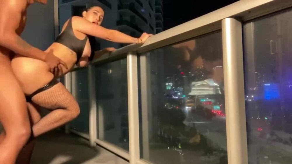Lil D Gets Cauree Fucking Valerie Kay on the Balcony