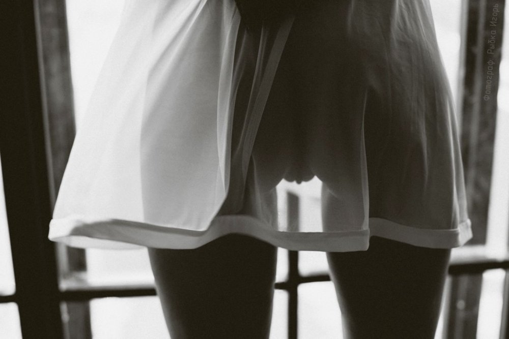 Black white without panties