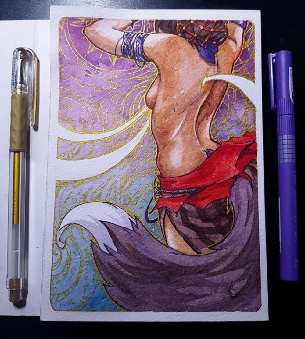 Drawings by a gold marker