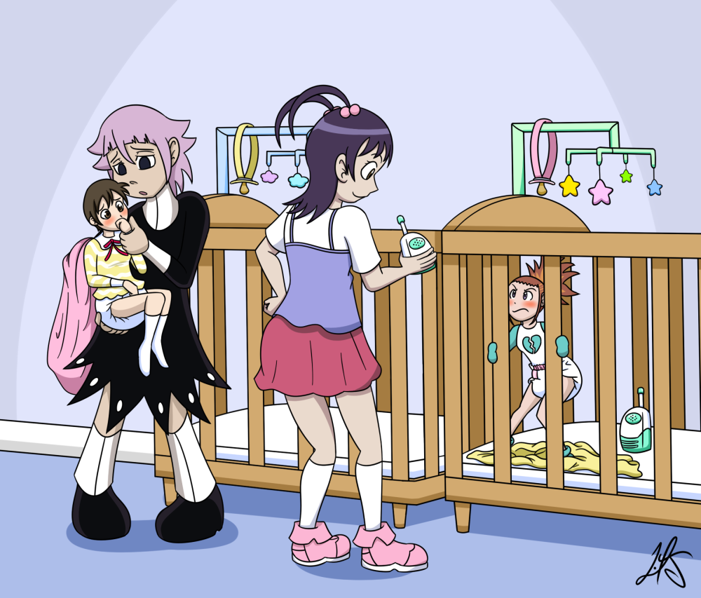 Girl in Diaper and Mercedes