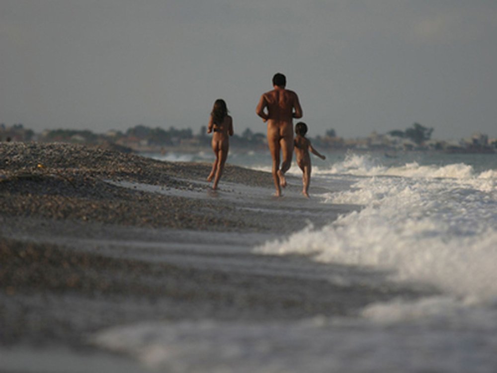 Naked kids on the beach