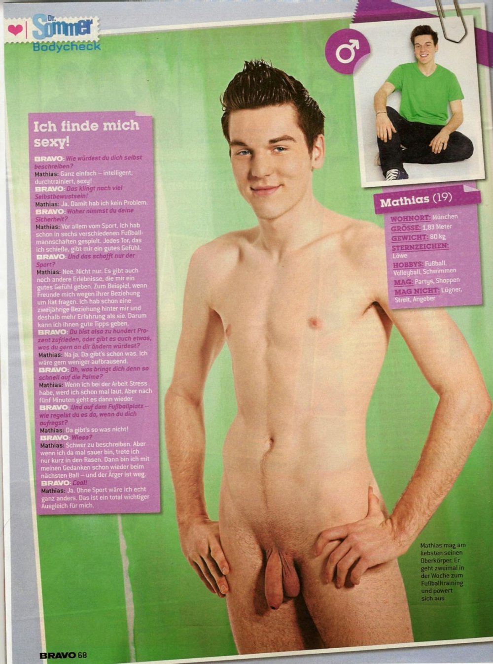 Naked youths from Bravo magazine