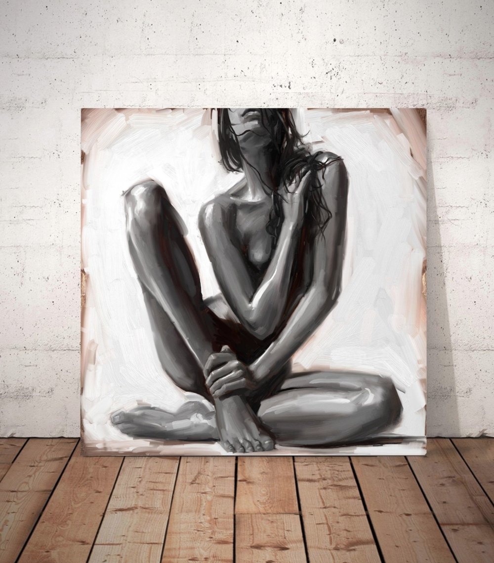 Scandinavian black gold liquid nudity of the picture