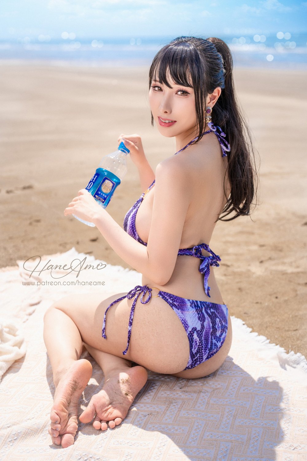 Beautiful naked Asian people on the beach