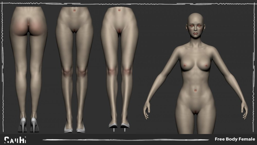 Computer model of a girl nude