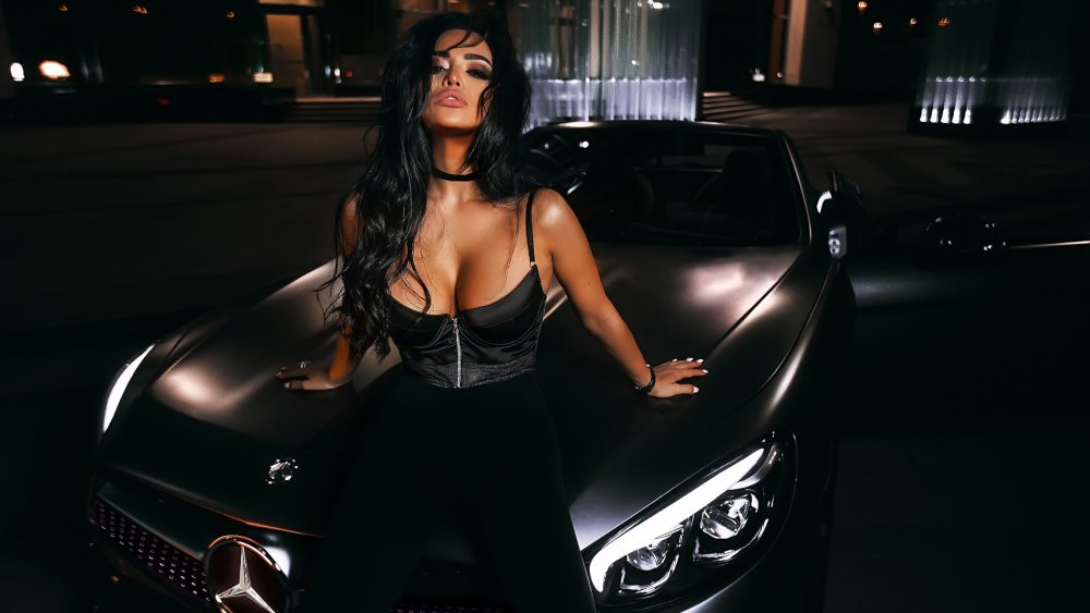 Black Mercedes and Girl