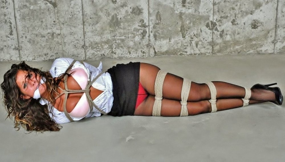 Girl connected in pantyhose BDSM