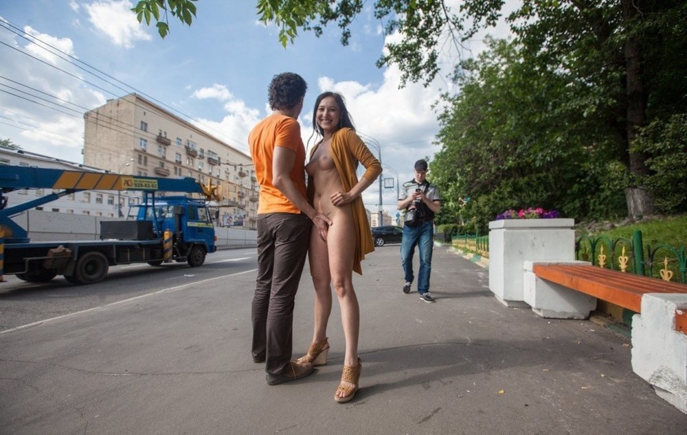 Exhibitionists of a man on the street