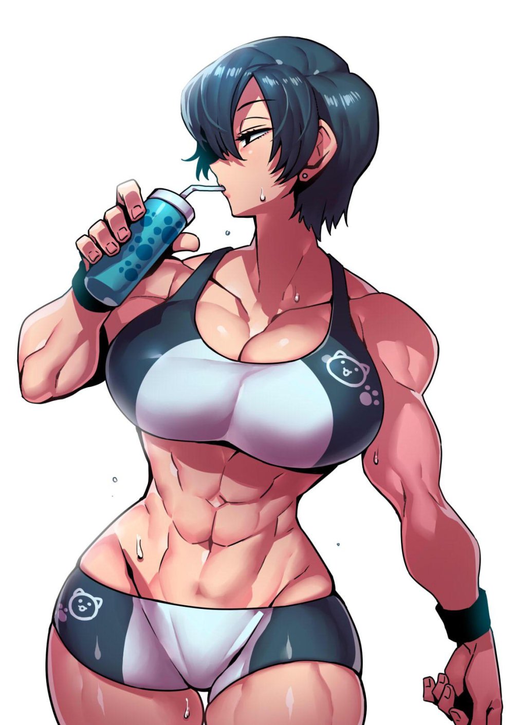 Muscular woman art