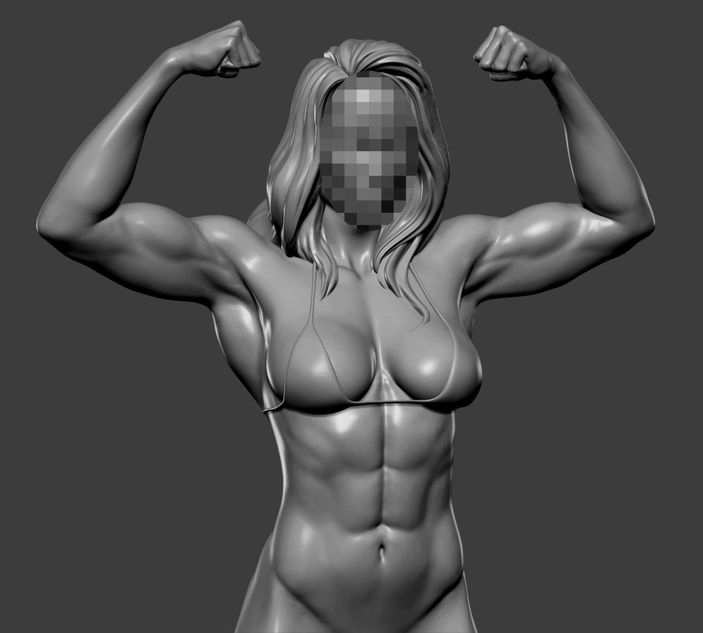 Girls 3D muscles