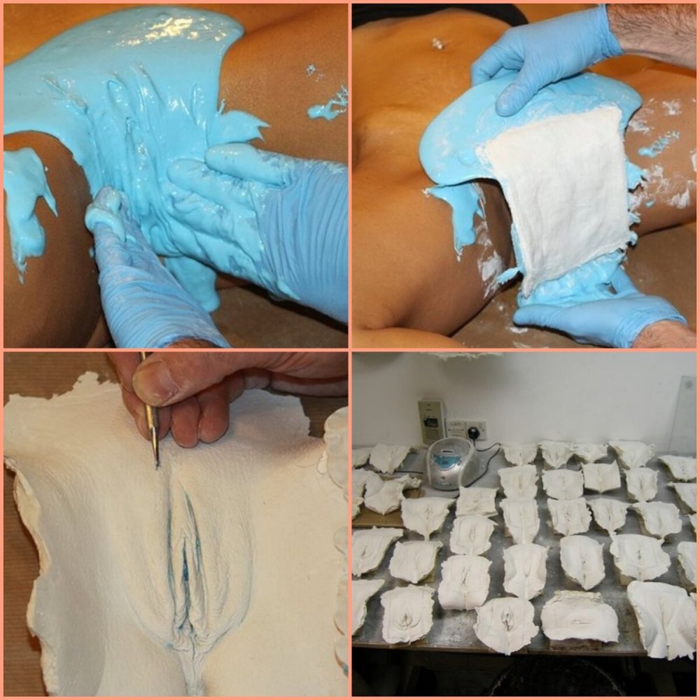 Gypsum casts of genitals