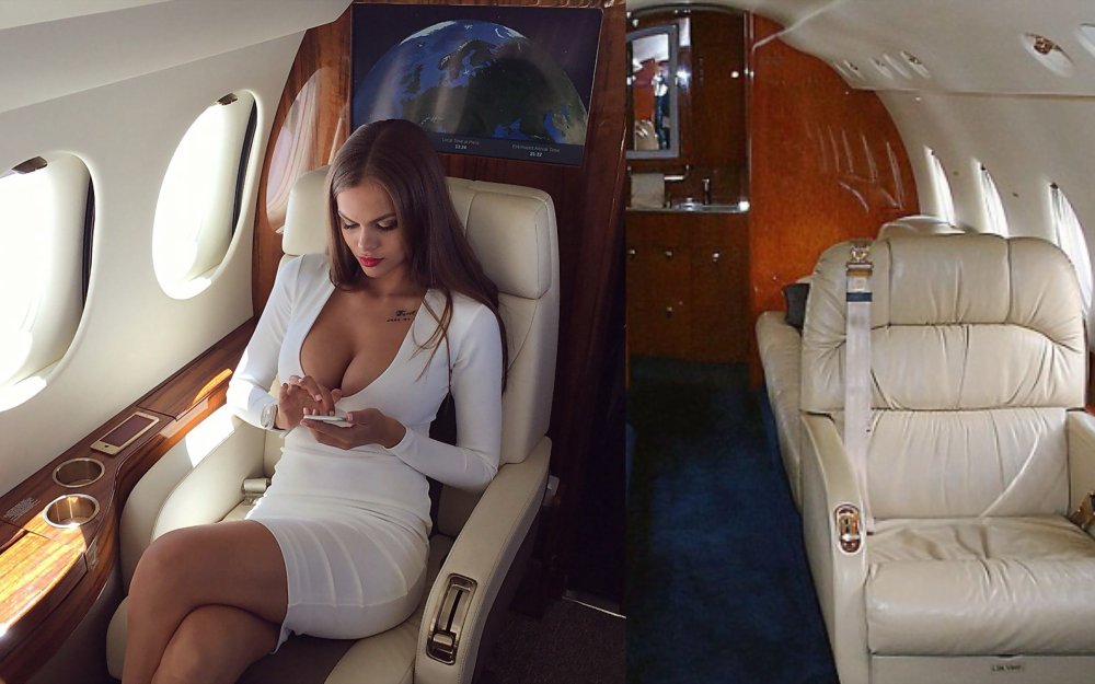Girl in a private plane