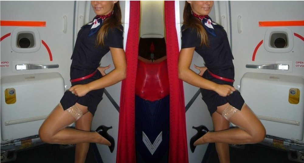 Drunk stewardesses on an airplane