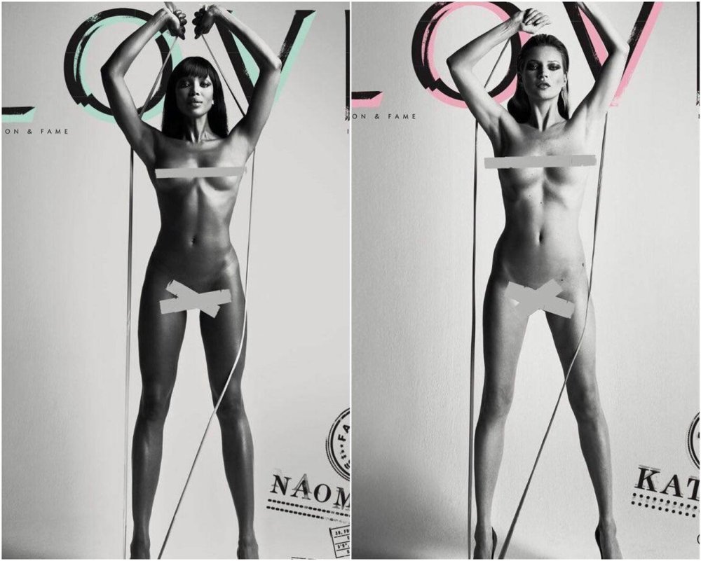 Vodianova is completely naked