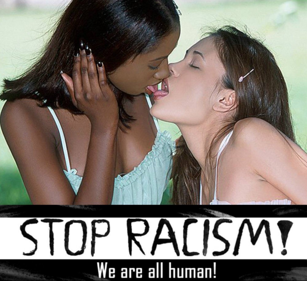 Interracial lesbian kisses