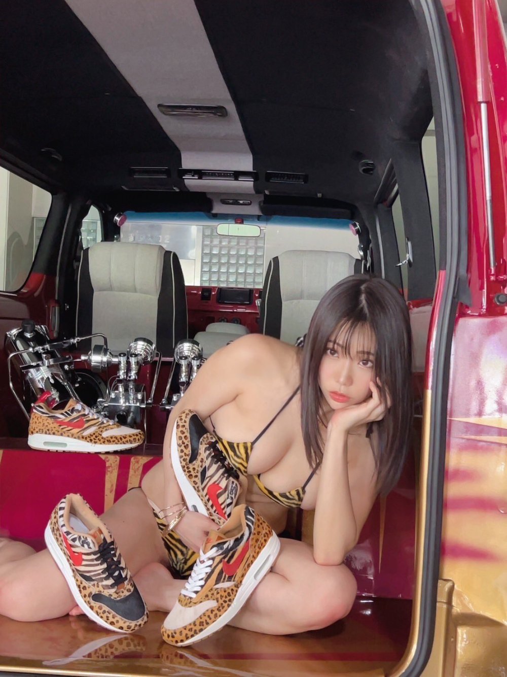 The girl is beautiful