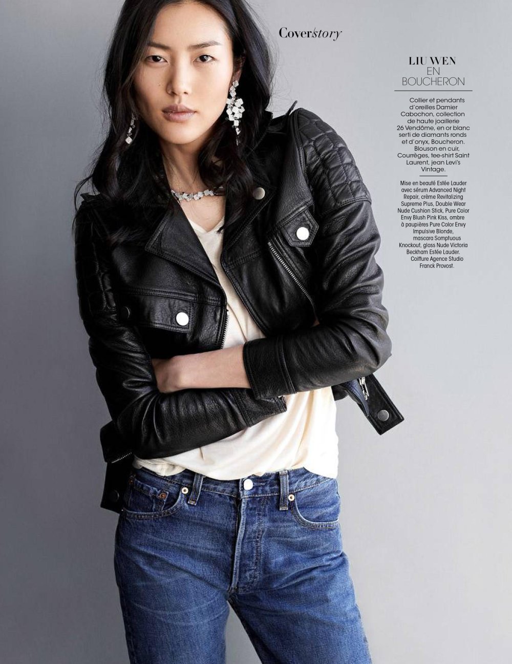 Liu Wen in jeans