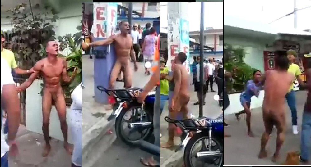 African Thief Stripped Humiliated in Public