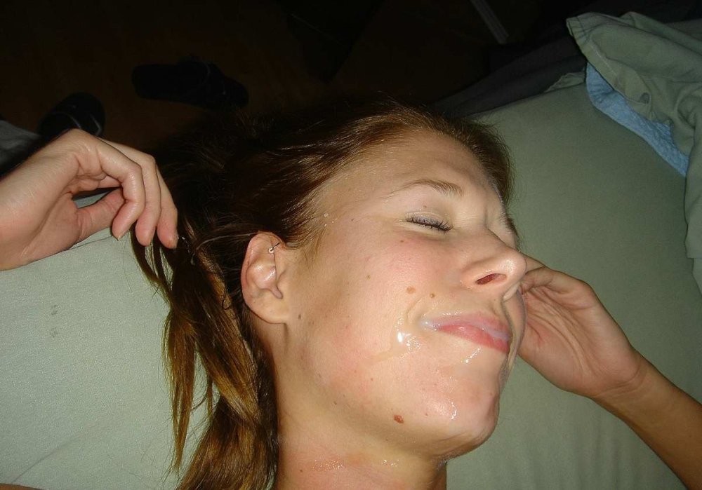 Skinny girls cum on the face