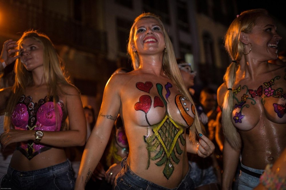 Topless Girls at the Festival