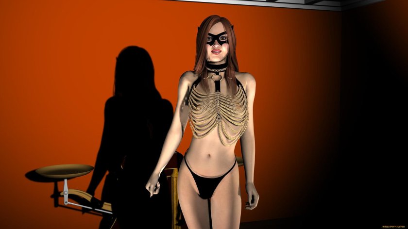 Tits of a black -haired girl