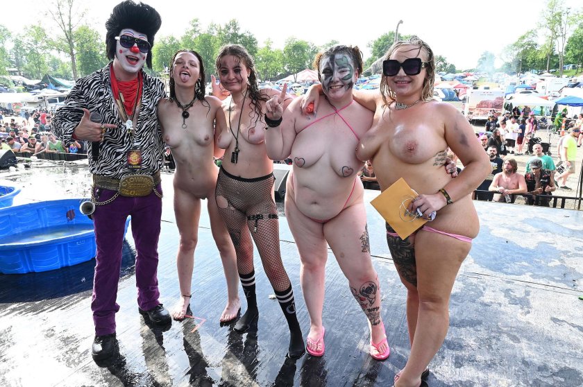 Naked festival without panties