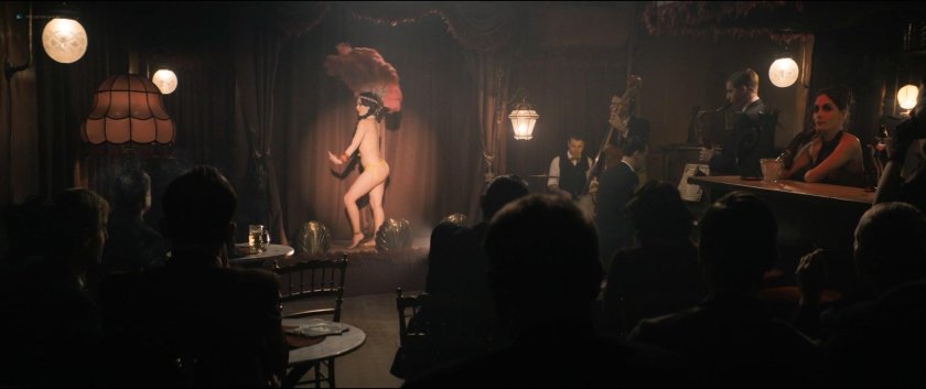 Naked women on the stage of theater