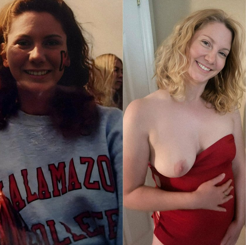 Selfies of dressed striped girls