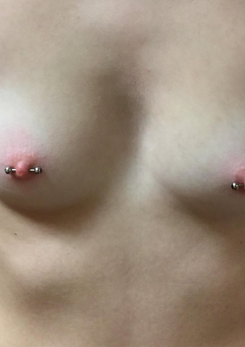 Unusual breast piercing
