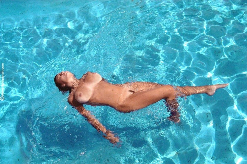 Swimming naked in the pool