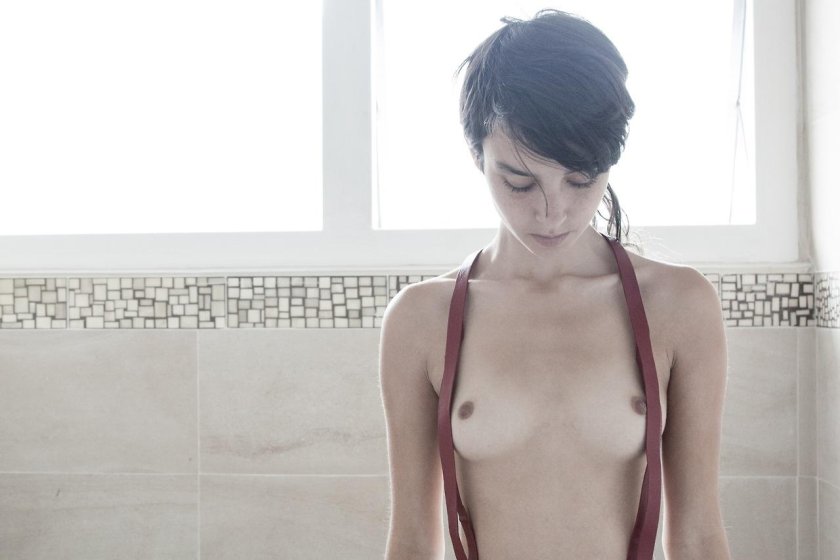 With a short haircut