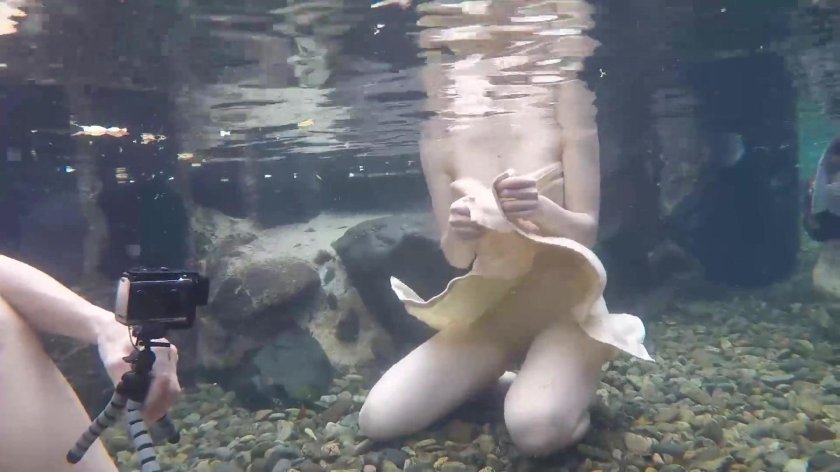 Julia Gilas in the basin naked