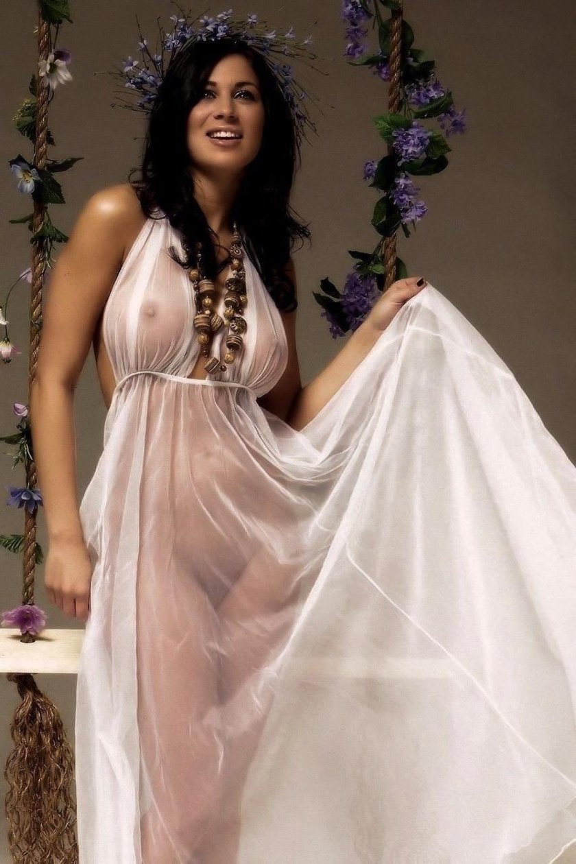 Beautiful breasts in the peignoir