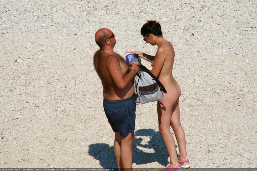 Naked girl on the beach