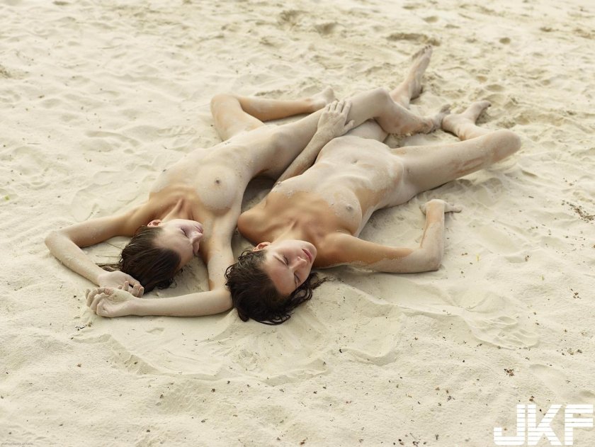 Naked virgins on the beach