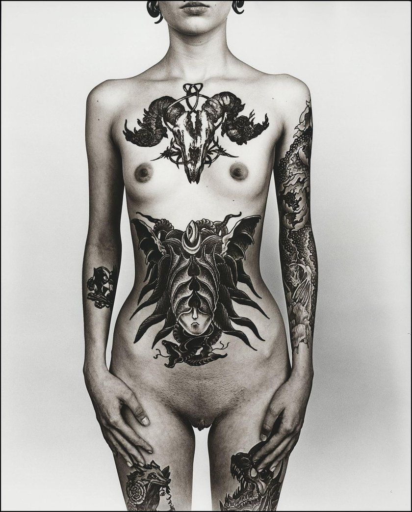 Naked with tattoos
