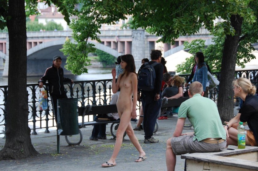 Naked women in public places