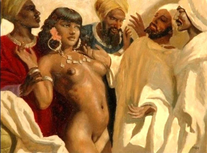 Naked concubines of slaves
