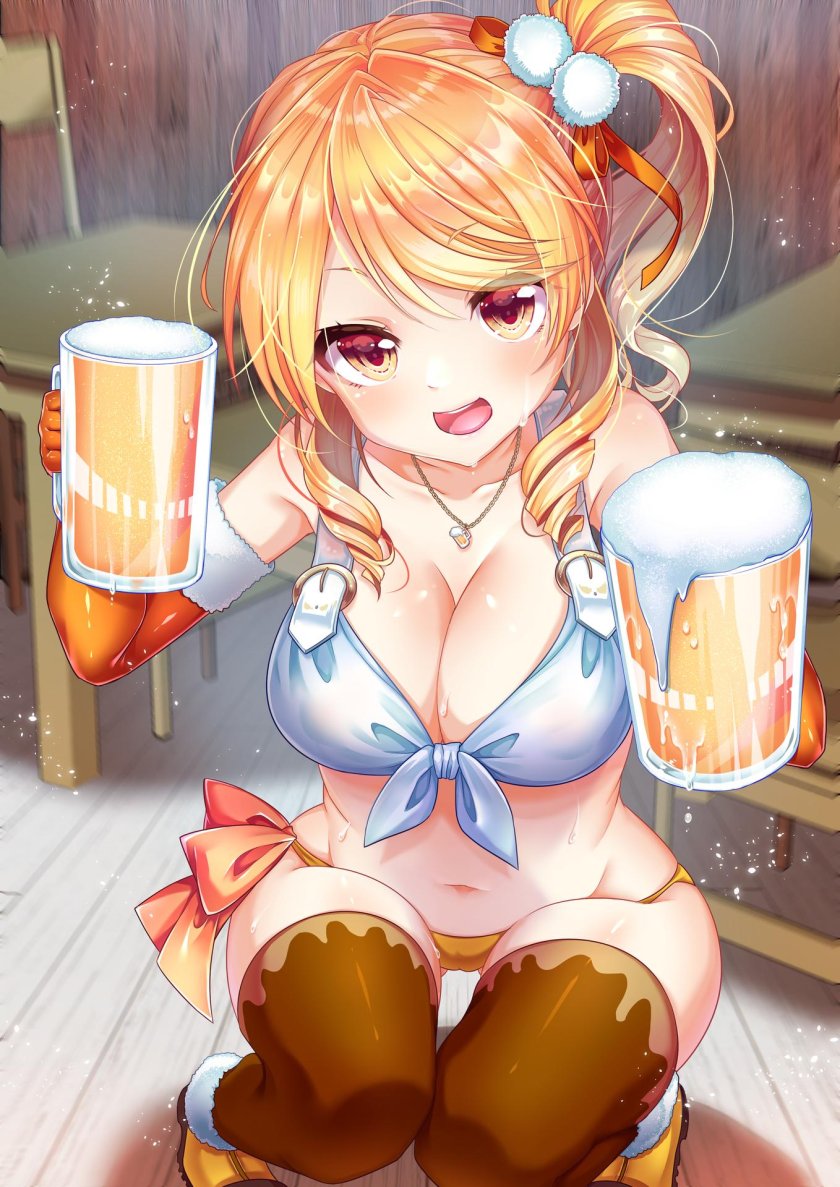 Anime Tyanka with beer
