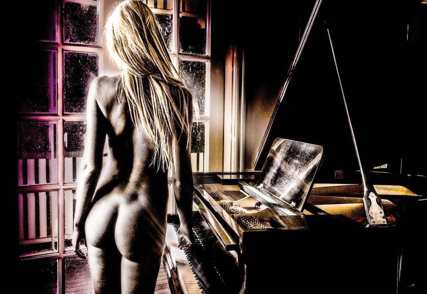 Girl on a piano