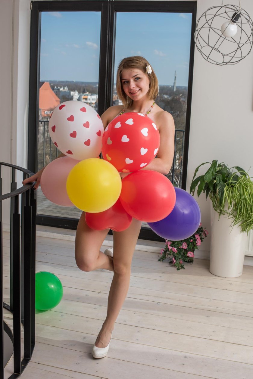 Girl with balloons