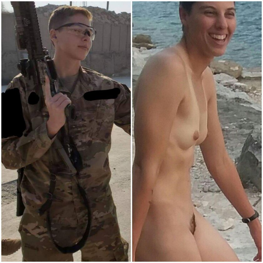 Women Military dressed and stripped