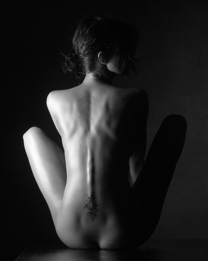 Girl with a bare back