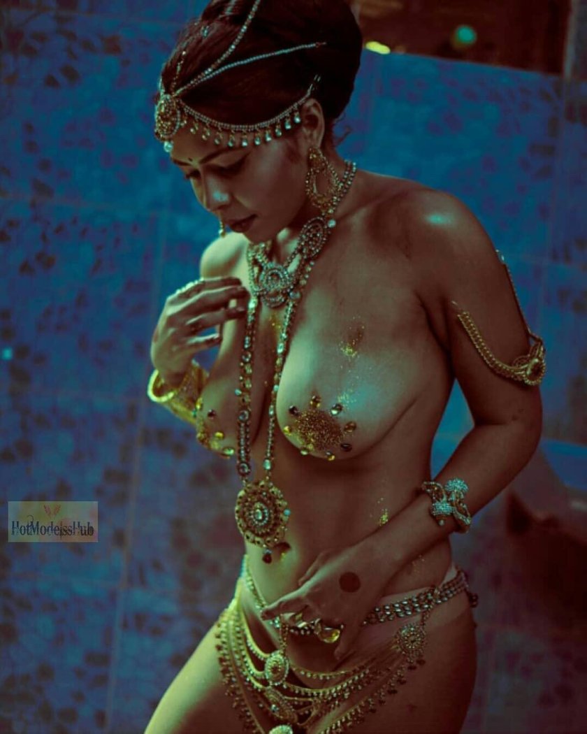 Naked Indian in jewelry