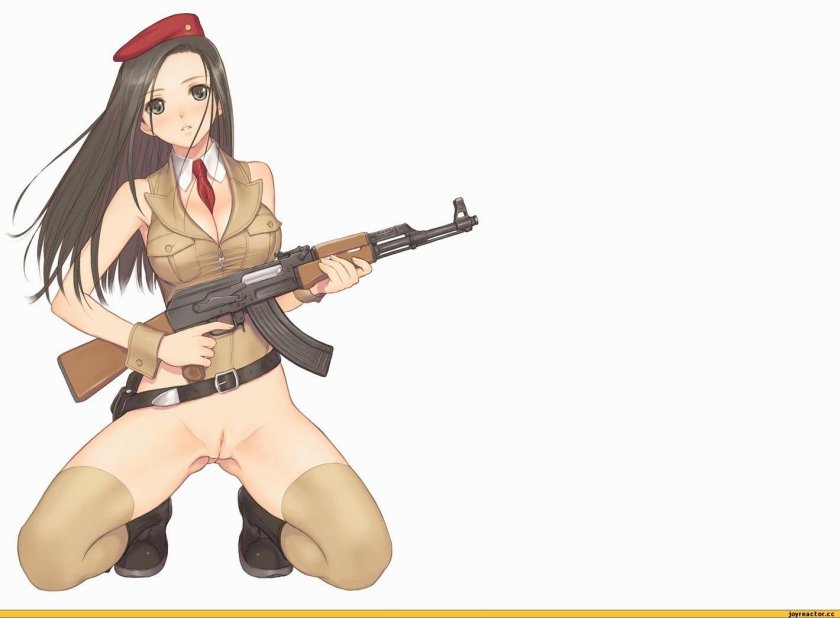 Naked anime with weapons
