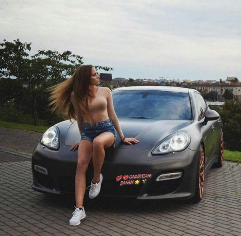 Porsche Panamer and Girl