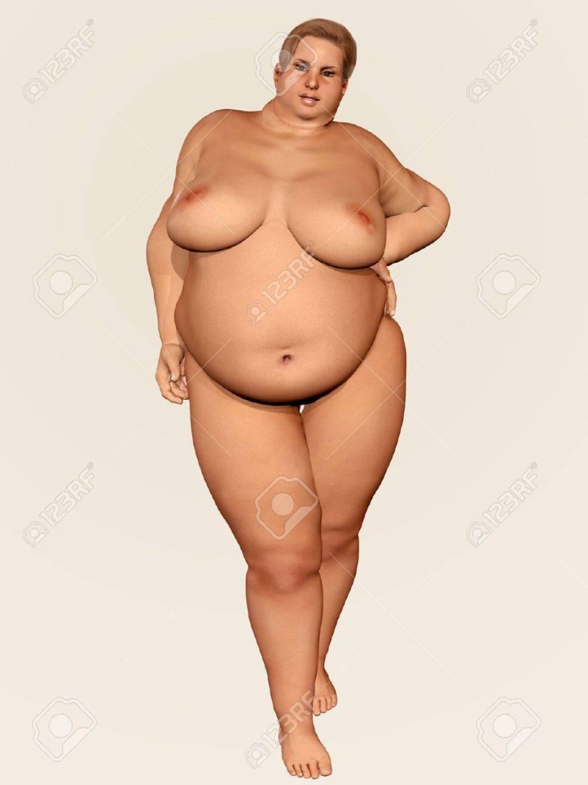 Naked woman with overweight